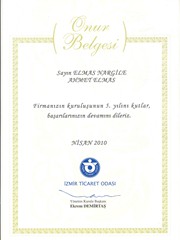 İZMİR TİCARET ODASI Onur Belgemiz